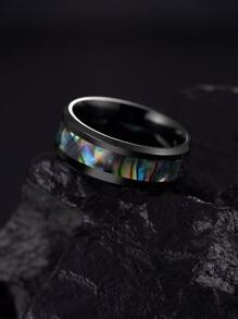 Nhẫn nam thời trang và phổ biến Màu khối thép không gỉ làm quà tặng trang sức và cho vẻ ngoài sành điệu - Nhiều màu - Xem 2