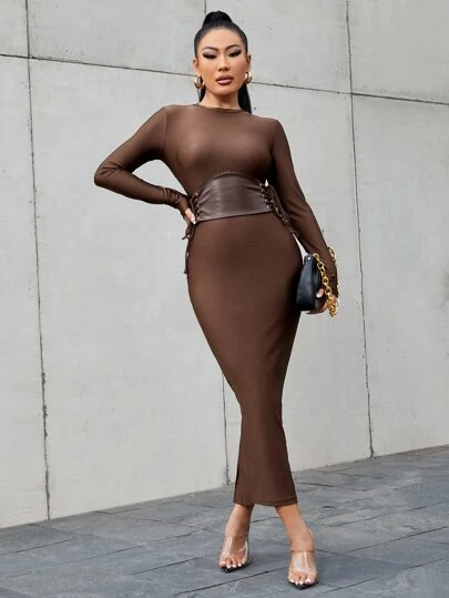 bodycon dress tumblr Elyssa Rare Beauty Bustier Tulle Bodycon Dress M / Pink main image 1