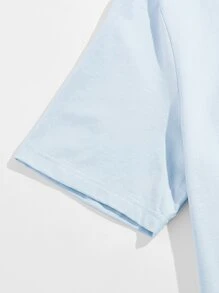 Manfinity VCAY Men Cotton Letter Graphic Tee - Baby Blue - View 4