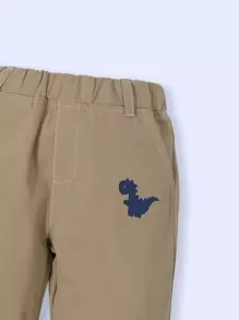 SHEIN 男童 Polo 衫和恐龙印花裤 - 彩色 - 查看 4