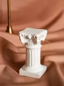 1pc Pillar Design Decorative Object, Vintage White ABS Art Decoration For Home Decor Best Gifts Birthday - White - View 2
