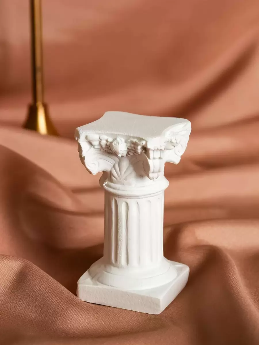 1pc Pillar Design Decorative Object, Vintage White ABS Art Decoration For Home Decor Best Gifts Birthday