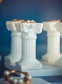 1pc Pillar Design Decorative Object, Vintage White ABS Art Decoration For Home Decor Best Gifts Birthday - White - View 3