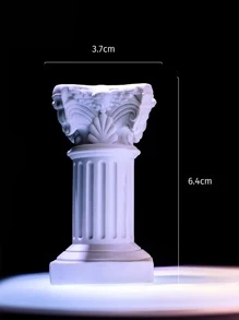 1pc Pillar Design Decorative Object, Vintage White ABS Art Decoration For Home Decor Best Gifts Birthday - White - View 4