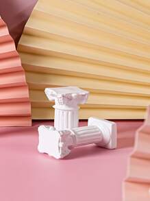 1pc Pillar Design Decorative Object, Vintage White ABS Art Decoration For Home Decor Best Gifts Birthday - White - View 5
