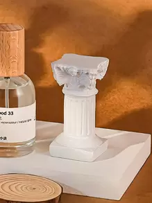 1pc Pillar Design Decorative Object, Vintage White ABS Art Decoration For Home Decor Best Gifts Birthday - White - View 6