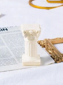 1pc Pillar Design Decorative Object, Vintage White ABS Art Decoration For Home Decor Best Gifts Birthday - White - View 7