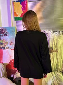 MEYSI KIM Graphic Print Drop Shoulder Pullover - Multicolor - View 2