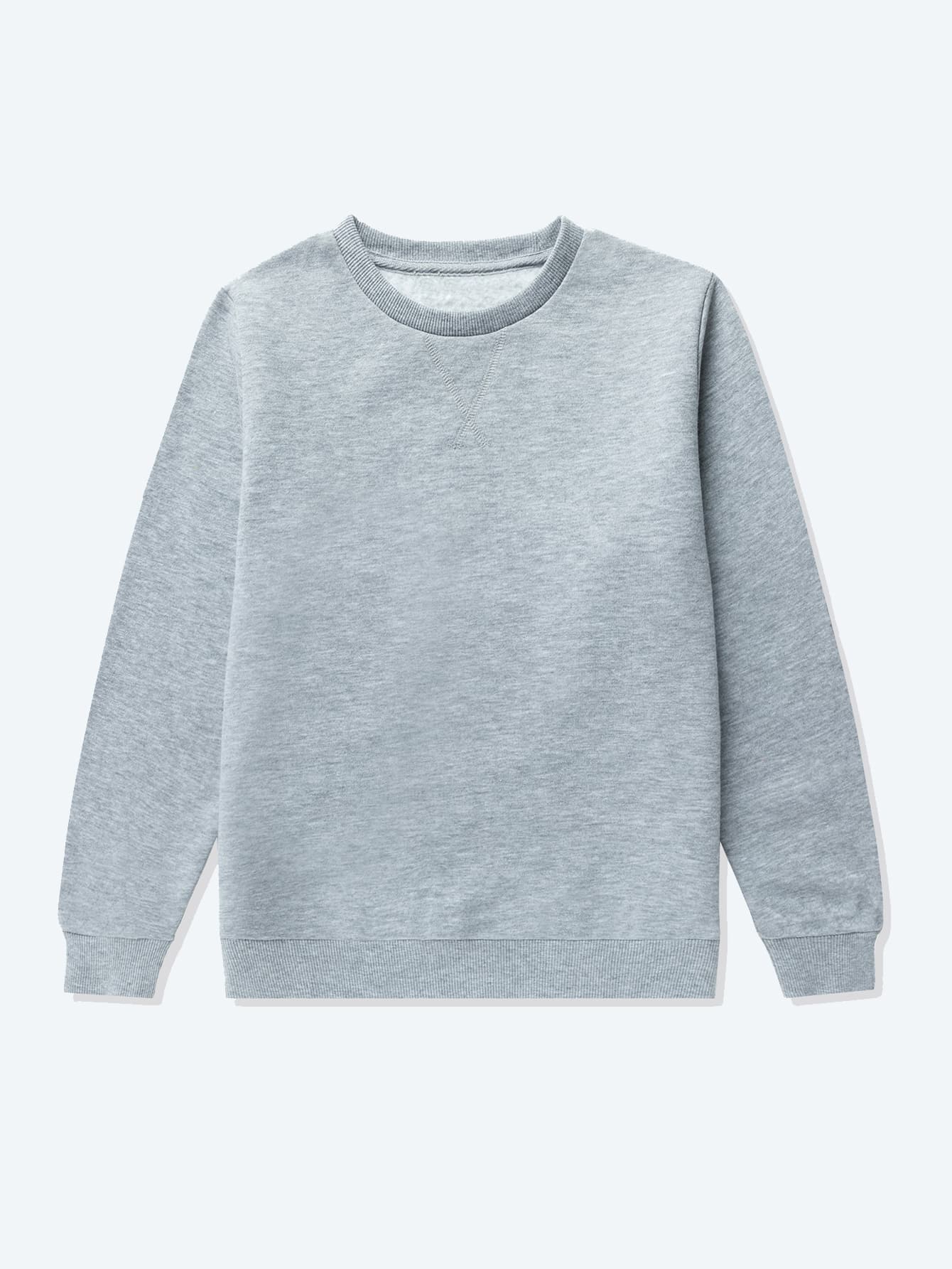 青少年男孩休闲舒适保暖长袖运动衫 - 淺灰色 - 查看 1