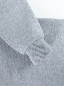 青少年男孩休闲舒适保暖长袖运动衫 - 淺灰色 - 查看 4