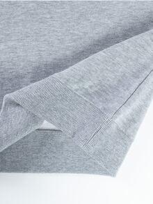 青少年男孩休闲舒适保暖长袖运动衫 - 淺灰色 - 查看 5