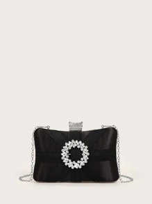 SHEIN Belle Lấp lánh, lấp lánh quyến rũ, thanh lịch, túi đựng đồ trang trí đính đá mini cho tiệc tối, túi đựng đồ ăn tối cho cô gái, phụ nữ, dành cho phụ nữ, hoàn hảo cho tiệc tùng, đám cưới, vũ hội, bữa tối/tiệc, làm quà tặng tốt nhất cho phụ nữ ngày lễ tình nhân - màu đen - Xem 4