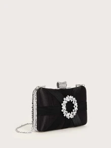 SHEIN Belle Lấp lánh, lấp lánh quyến rũ, thanh lịch, túi đựng đồ trang trí đính đá mini cho tiệc tối, túi đựng đồ ăn tối cho cô gái, phụ nữ, dành cho phụ nữ, hoàn hảo cho tiệc tùng, đám cưới, vũ hội, bữa tối/tiệc, làm quà tặng tốt nhất cho phụ nữ ngày lễ tình nhân - màu đen - Xem 5