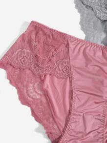 3pack Plus Contrast Lace Panty - Multicolor - View 3