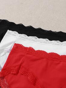 3pack Plus Scalloped Lace Trim Panty - Multicolor - View 3