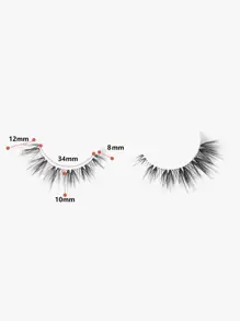 4對貓眼假睫毛,送給女士妻子姐妹青少年女朋友,用於派對俱樂部 - 黑色 - 查看 3