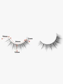 Cat Eye False Eyelashes, 4 pairs 10mm natural False Eyelashes - Black - View 3