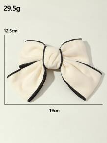 1pc Autumn & Winter Lady Hair Accessory,-Inspired Black & White Bowknot Hair Clip - White - View 5