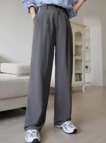 DAZY Pantalon plissé avec poches en biais, pantalon habillé pour femme