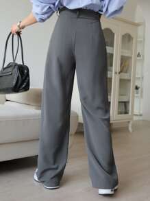 DAZY Pantalon plissé avec poches en biais, pantalon habillé pour femme