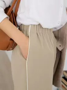 DAZY 對比色斜口袋褲