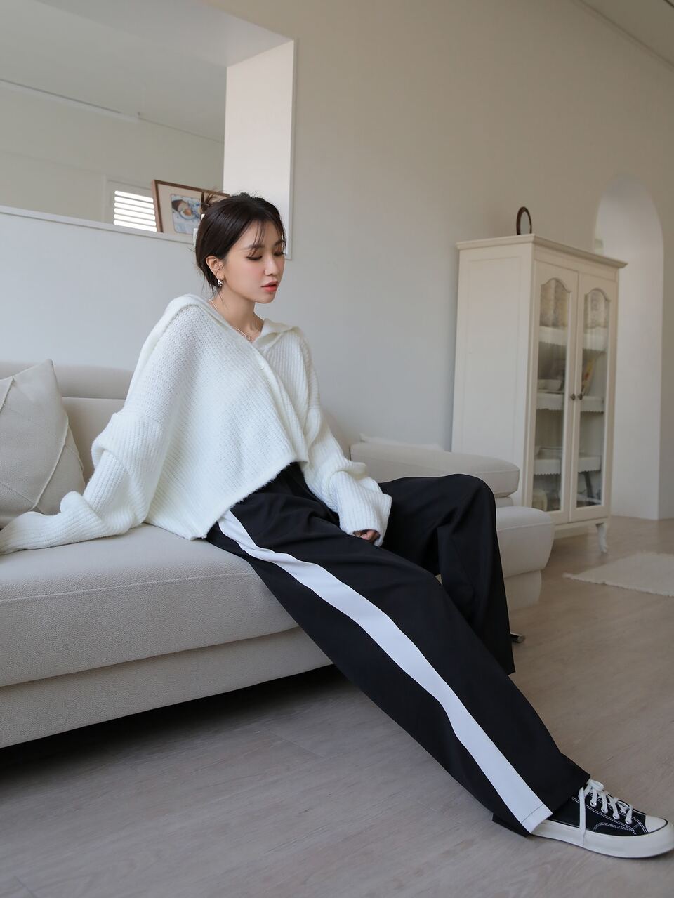 Drawstring Waist Contrast Side Seam Pants,Women Joggers