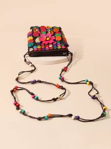 Handmade Boho Style Beaded Decor Crossbody Bag