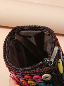 Handmade Boho Style Beaded Decor Crossbody Bag
