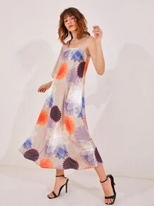 AdAnn 印花不對稱領連衣裙 - 彩色 - 查看 4