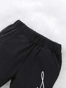 Baby Boy Tiger Print Sweatshirt & Letter Graphic Sweatpants - Multicolor - View 3