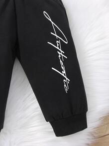 Baby Boy Tiger Print Sweatshirt & Letter Graphic Sweatpants - Multicolor - View 4