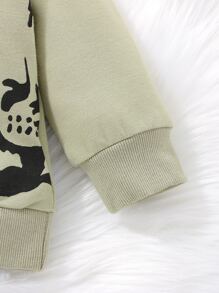 Baby Boy Tiger Print Sweatshirt & Letter Graphic Sweatpants - Multicolor - View 6