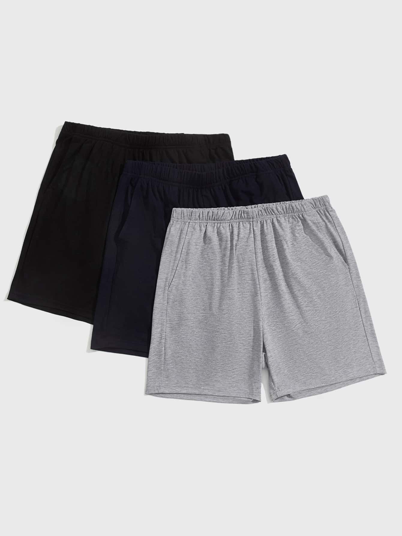 SHEIN Men 3pcs Elastic Waist Shorts - Multicolor - View 1