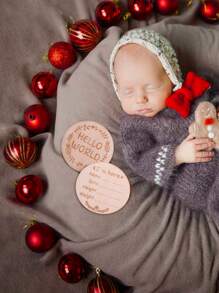 Baby Girl Newborn Photography 2pcs Monthly Milestones Prop