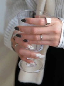 DAZY 4 chiếc nhẫn tối giản - Bạc - Xem 2