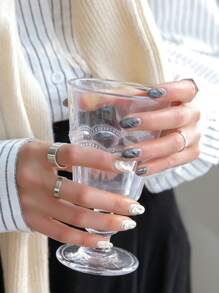 DAZY 4 chiếc nhẫn tối giản - Bạc - Xem 8