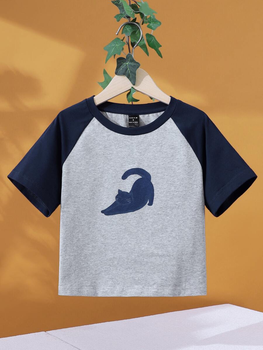 Bev Johnson Áo thun nữ Hoạt hình Khối Màu Giải trí - Màu Xám nhạt - Xem 1