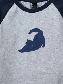 Bev Johnson Áo thun nữ Hoạt hình Khối Màu Giải trí - Màu Xám nhạt - Xem 4