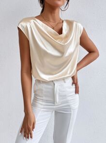 Áo hai dây Vắt màu trơn Thanh lịch - Màu be - Xem 1