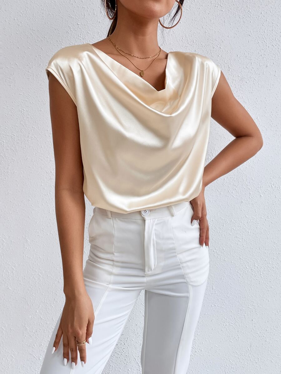 Áo hai dây Vắt màu trơn Thanh lịch - Màu be - Xem 1