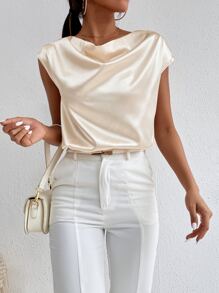 Áo hai dây Vắt màu trơn Thanh lịch - Màu be - Xem 6