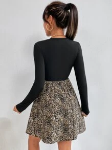 SHEIN PETITE 2 In 1 Graphic Print A-line Dress Without Belt - Multicolor - View 2