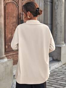 Mulvari Abrigo con botón de hombros caídos con cinturón - Albaricoque - Ver 2