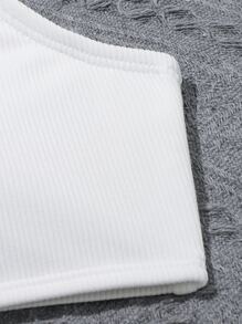 Tween Girl Color Block Ribbed Bikini Set Summer Beach - Multicolor - View 4