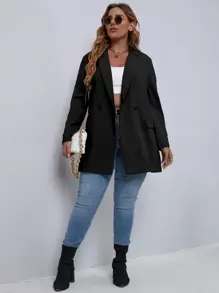 EMERY ROSE Blazer de cuello con solapa con botones