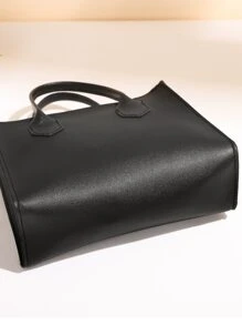 Túi đeo chéo Nữ màu trơn Có thể điều chỉnh được Đôi tay cầm Thanh lịch - màu đen - Xem 6