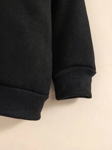 Baby Girl Letter Graphic Sweatshirt - Black - View 4