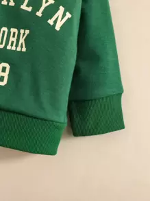 Baby Letter Graphic Sweatshirt & Joggers - Green - View 3