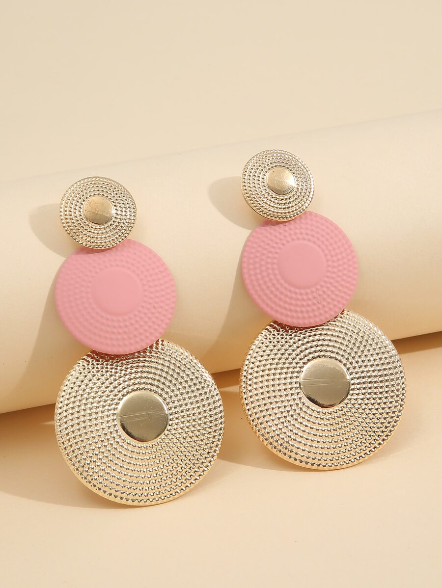 1 đôi Tròn Concave-Convex Vá lại Hoa tai - Nhiều màu - Xem 1