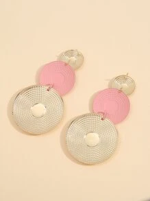 1 đôi Tròn Concave-Convex Vá lại Hoa tai - Nhiều màu - Xem 2